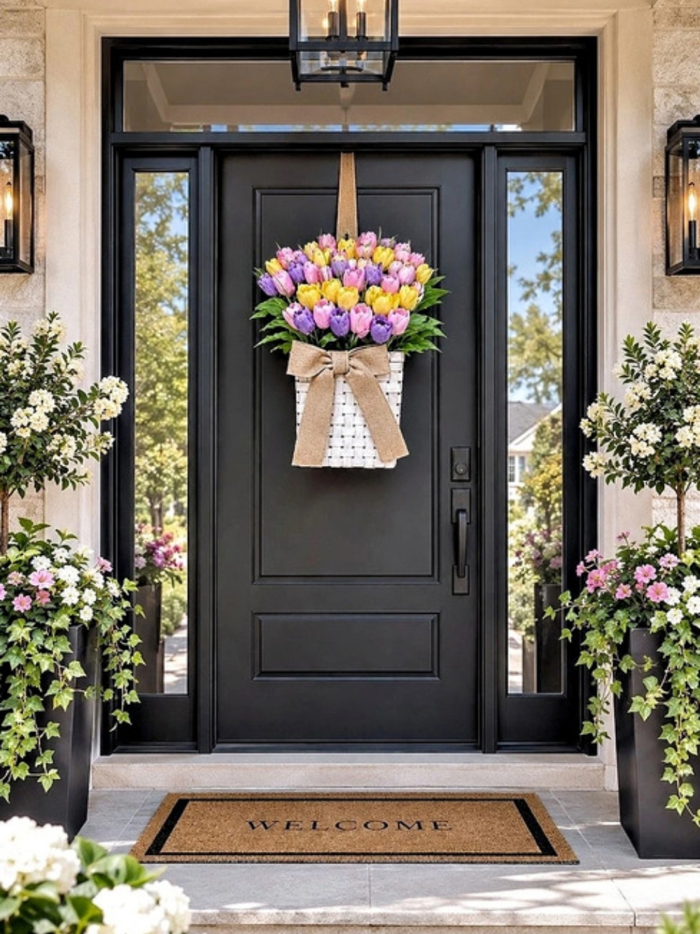 Spring Floral Tulip Door Wreath